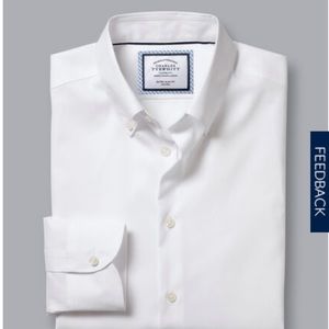 Charles Tyrwhitt Button-Down Collar Non-Iron Shirt - White